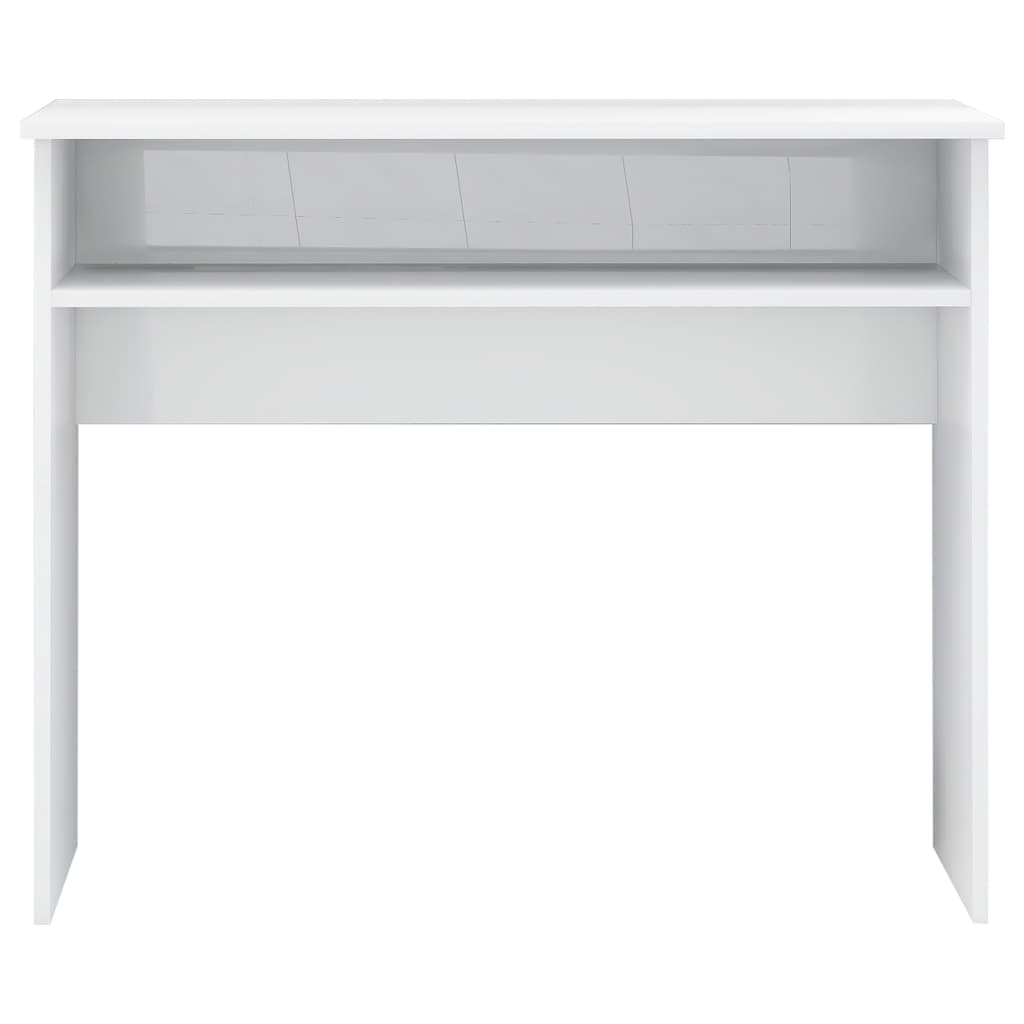 Desk High Gloss White 90x50x74 cm Engineered Wood