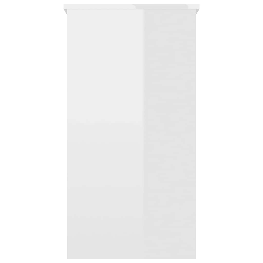 Desk High Gloss White 80x40x75 cm Engineered Wood