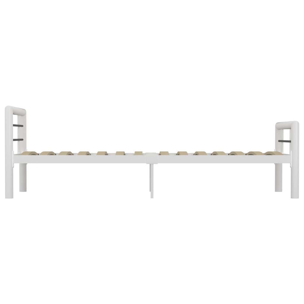 Bed Frame White and Black Metal 90x200 cm