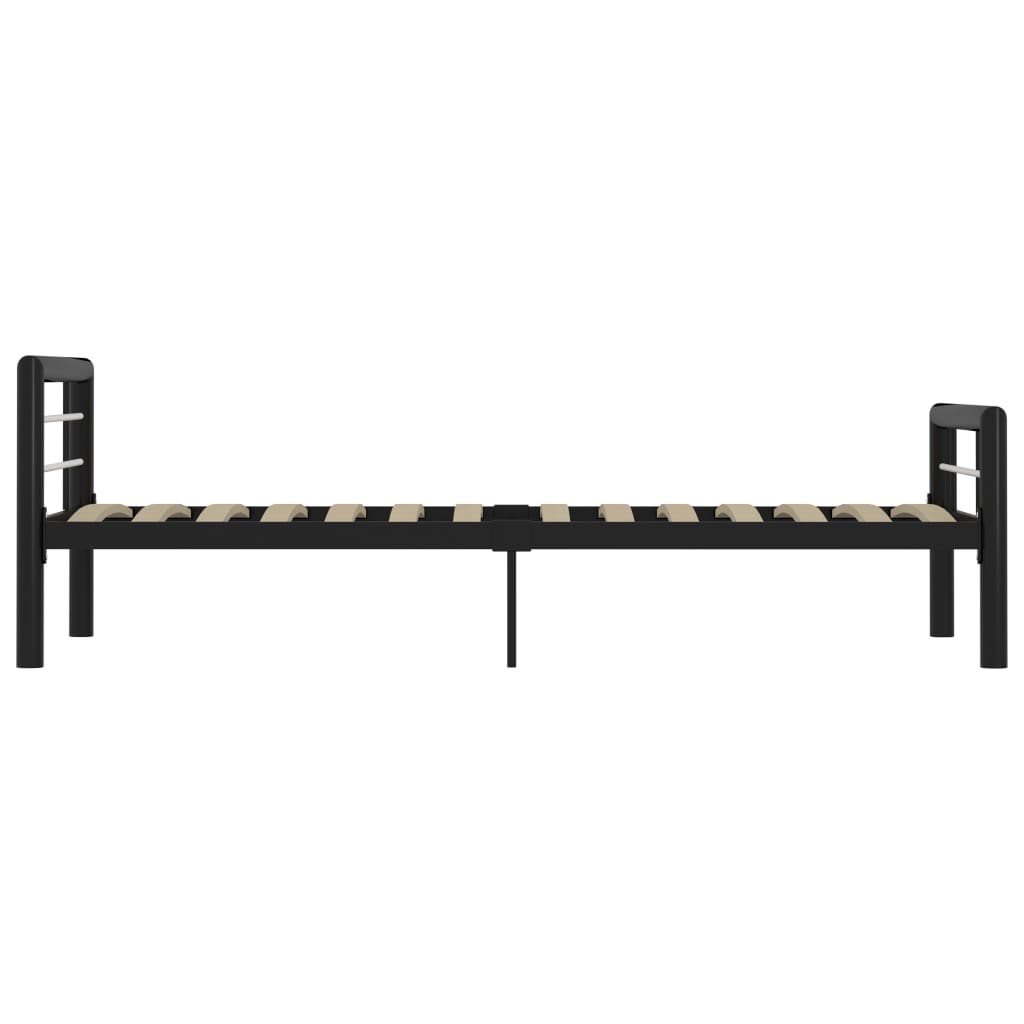 Bed Frame without Mattress Black and White Metal 90x200 cm