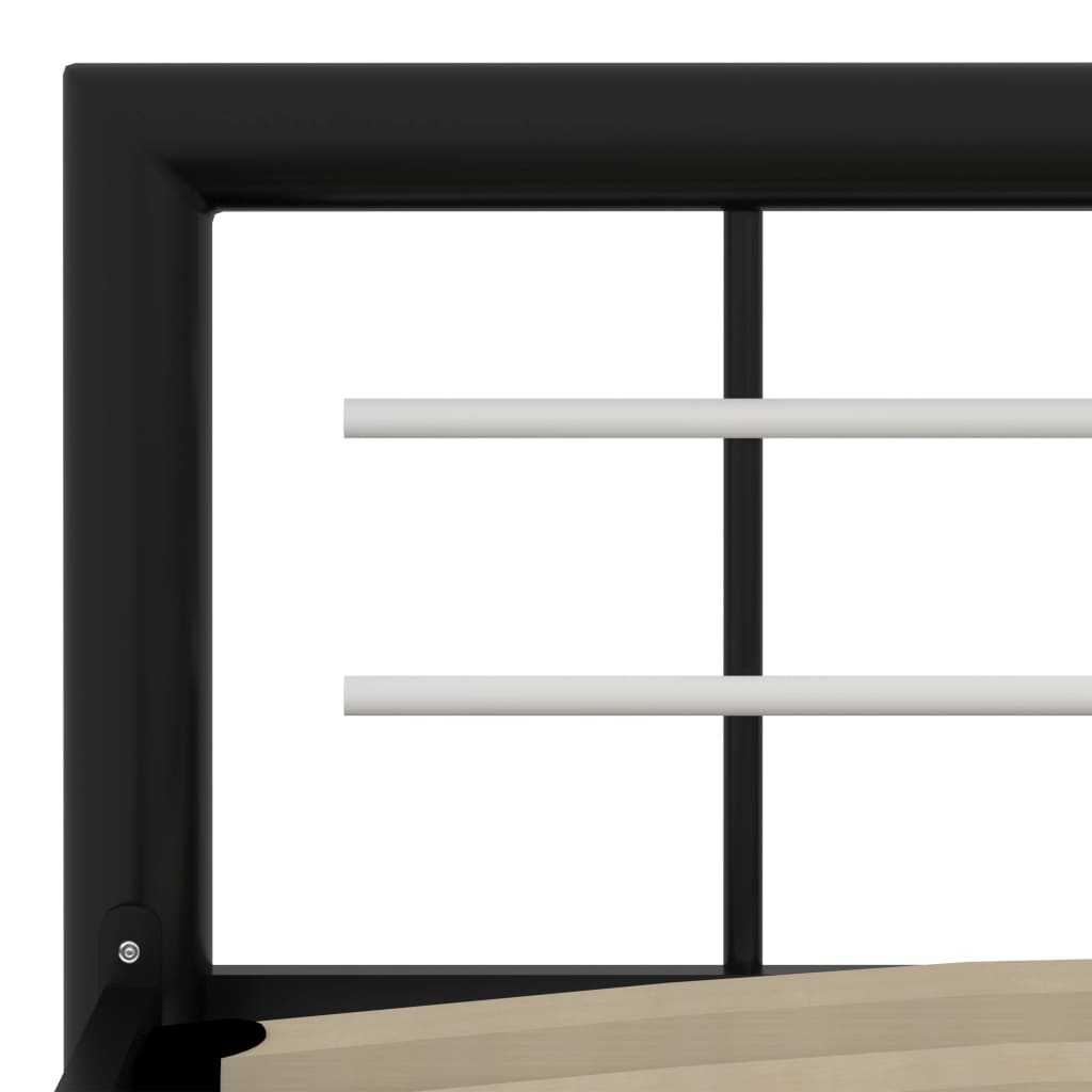 Bed Frame without Mattress Black and White Metal 90x200 cm