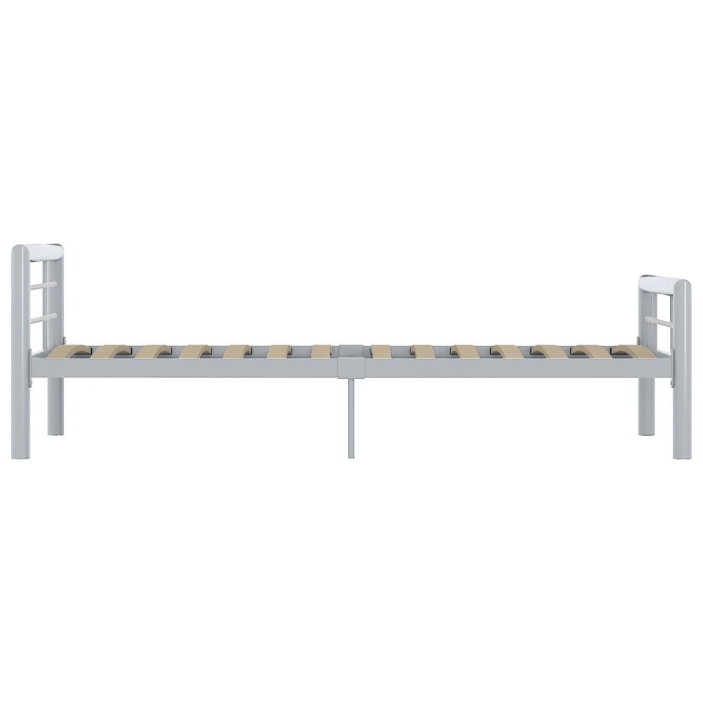 Bed Frame without Mattress Grey and White Metal 90x200 cm
