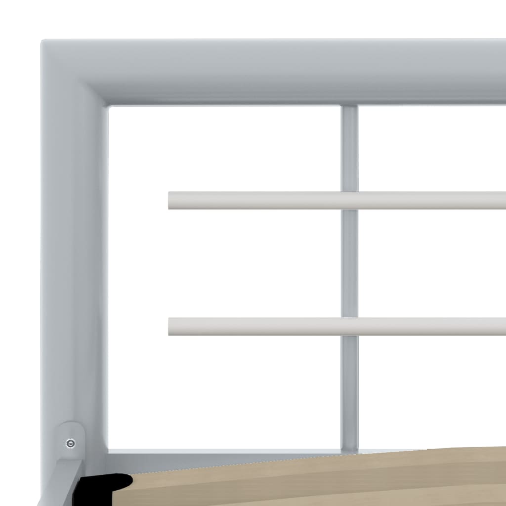 Bed Frame without Mattress Grey and White Metal 90x200 cm