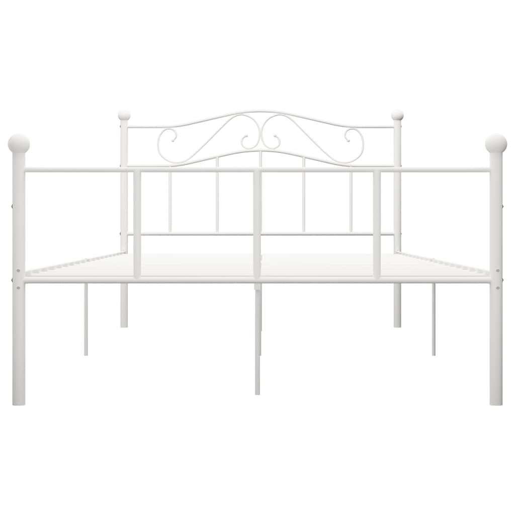 284518 vidaXL Bed Frame without Mattress White Metal 120x200 cm