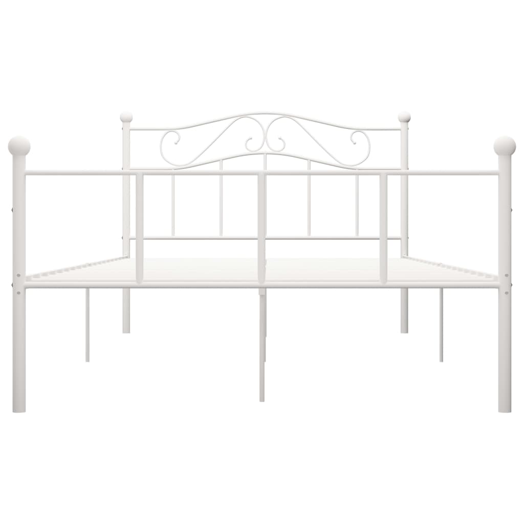 284519 vidaXL Bed Frame without Mattress White Metal 140x200 cm