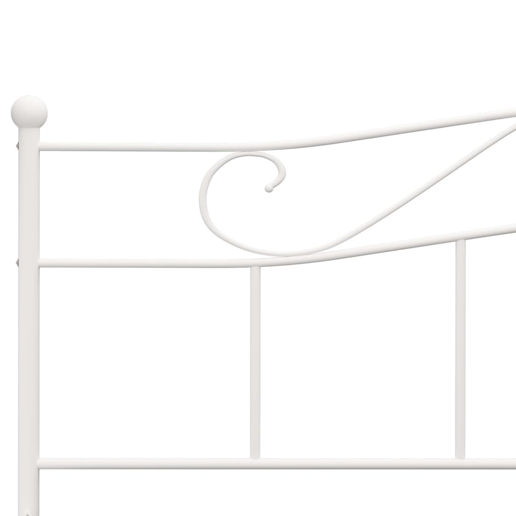 284521 vidaXL Bed Frame without Mattress White Metal 180x200 cm Super King