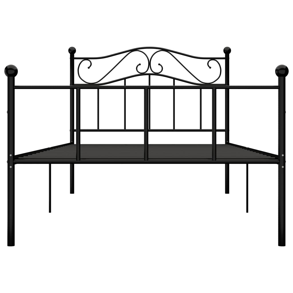 284523 vidaXL Bed Frame without Mattress Black Metal 90x200 cm