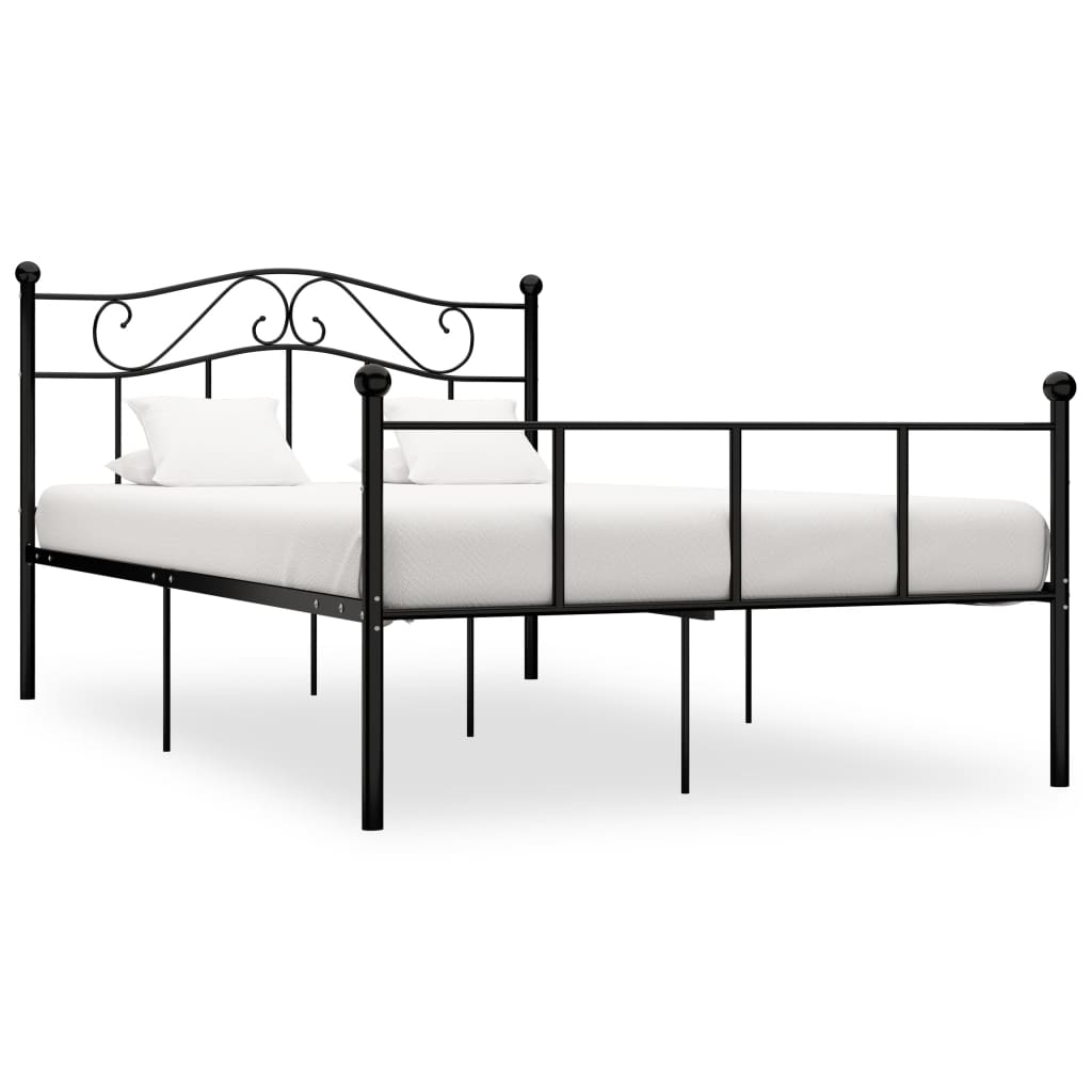 284525 vidaXL Bed Frame without Mattress Black Metal 120x200 cm