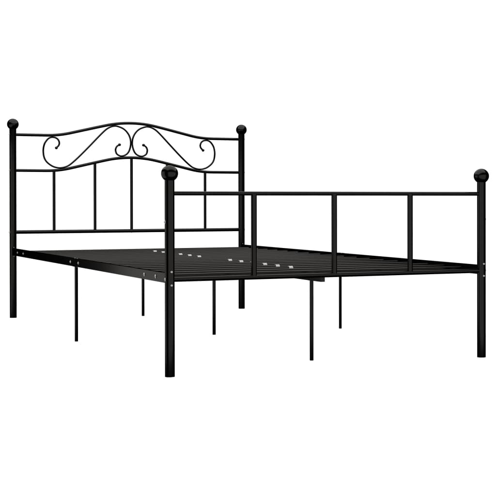 284525 vidaXL Bed Frame without Mattress Black Metal 120x200 cm
