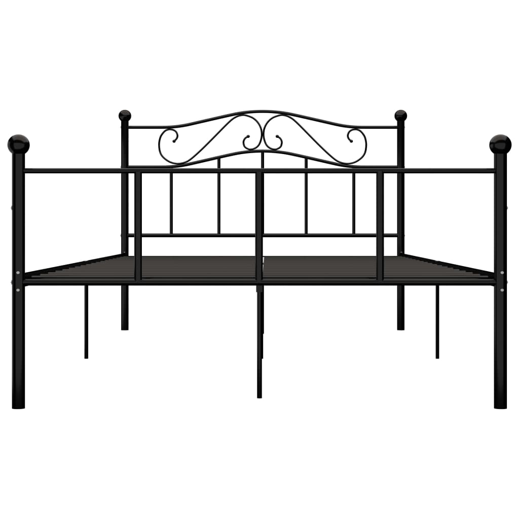 284526 vidaXL Bed Frame without Mattress Black Metal 140x200 cm