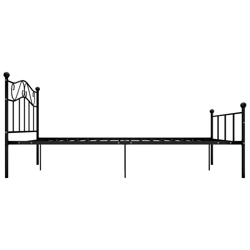284526 vidaXL Bed Frame without Mattress Black Metal 140x200 cm
