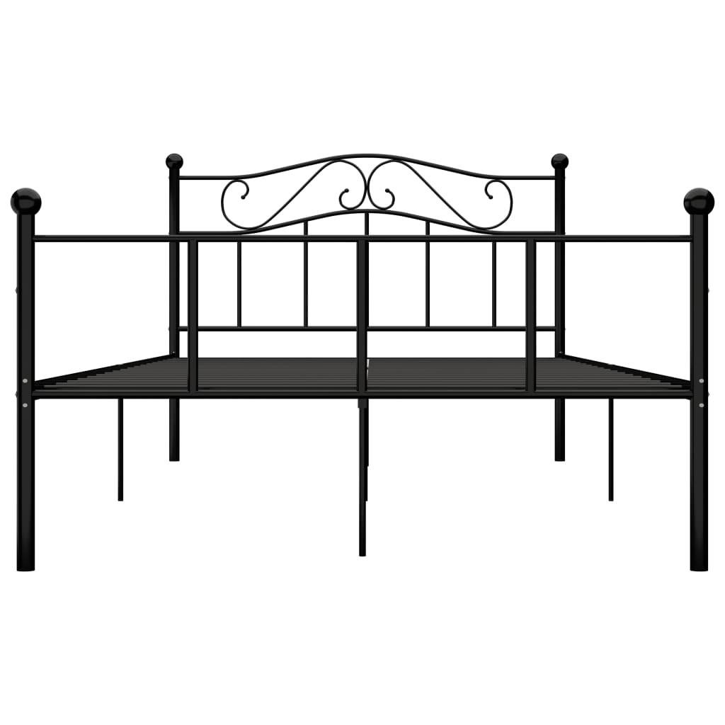 284527 vidaXL Bed Frame without Mattress Black Metal 160x200 cm
