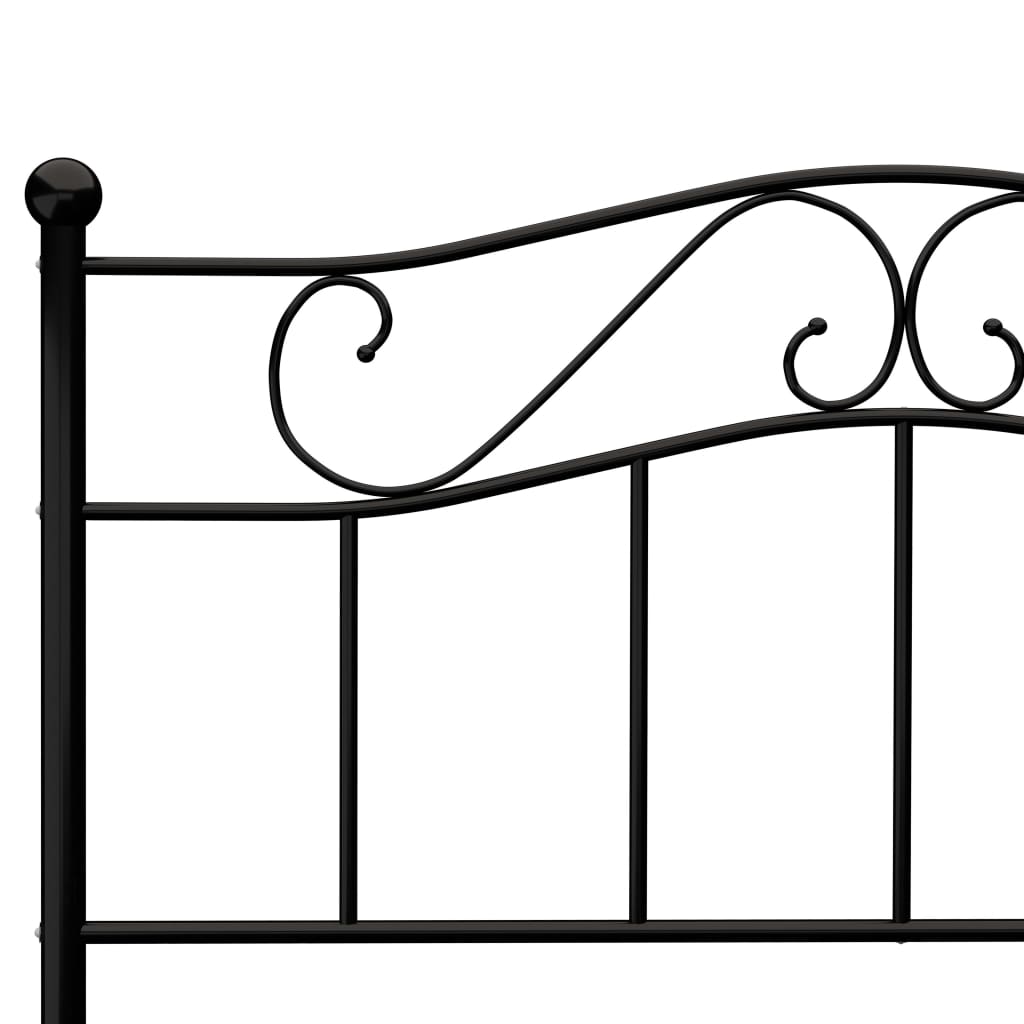 284527 vidaXL Bed Frame without Mattress Black Metal 160x200 cm