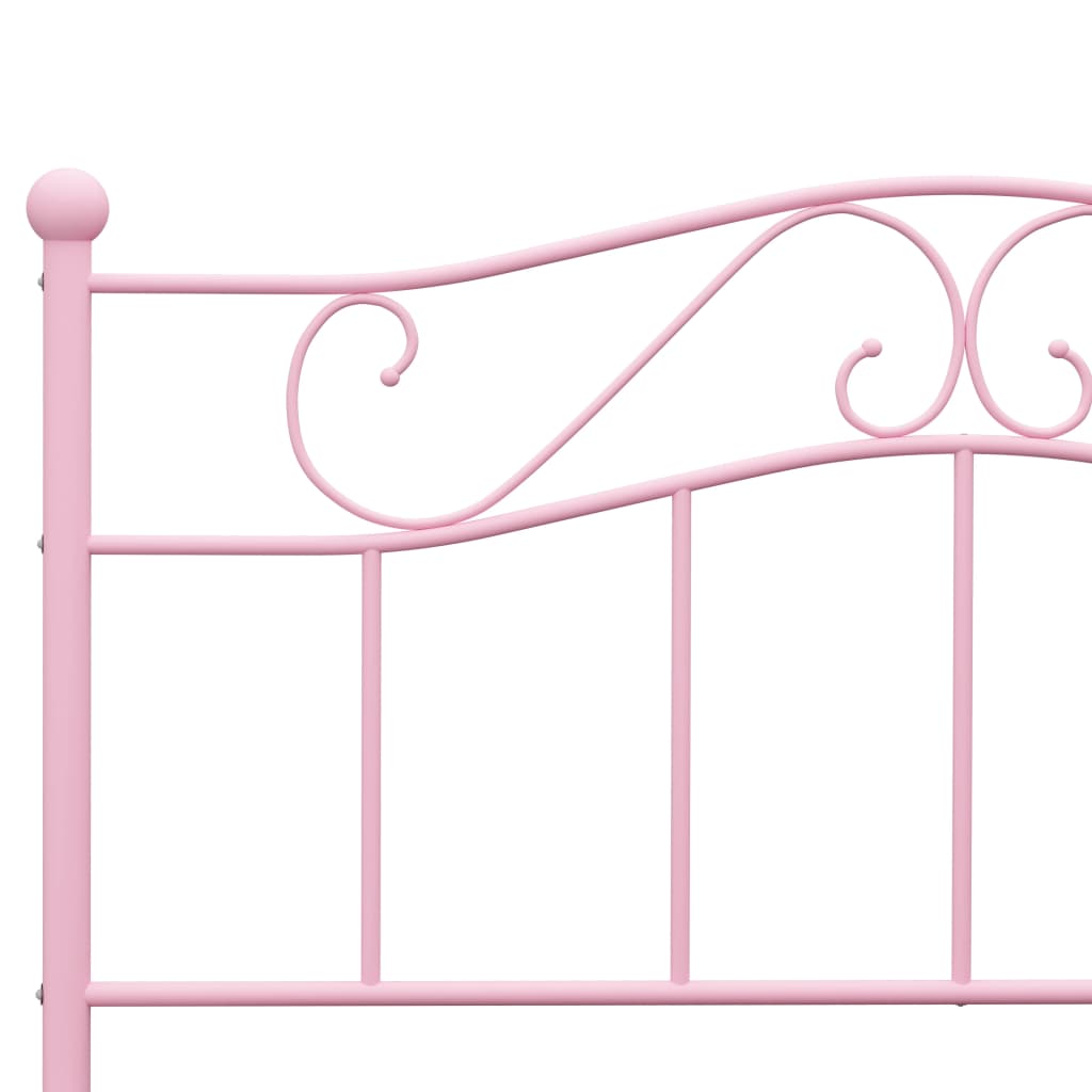 284541 vidaXL Bed Frame without Mattress Pink Metal 160x200 cm