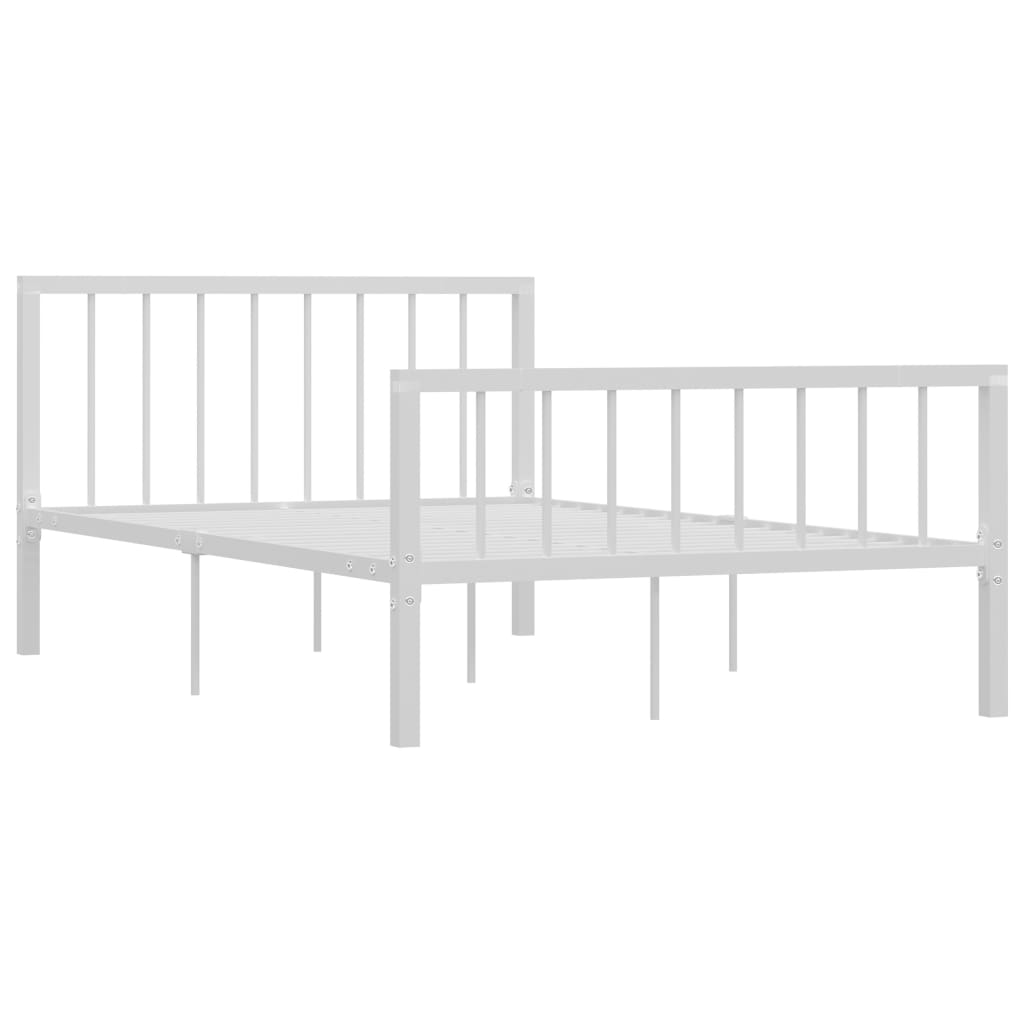 284564 vidaXL Bed Frame without Mattress White Metal 120x200 cm