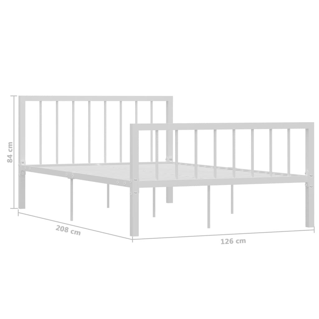 284564 vidaXL Bed Frame without Mattress White Metal 120x200 cm