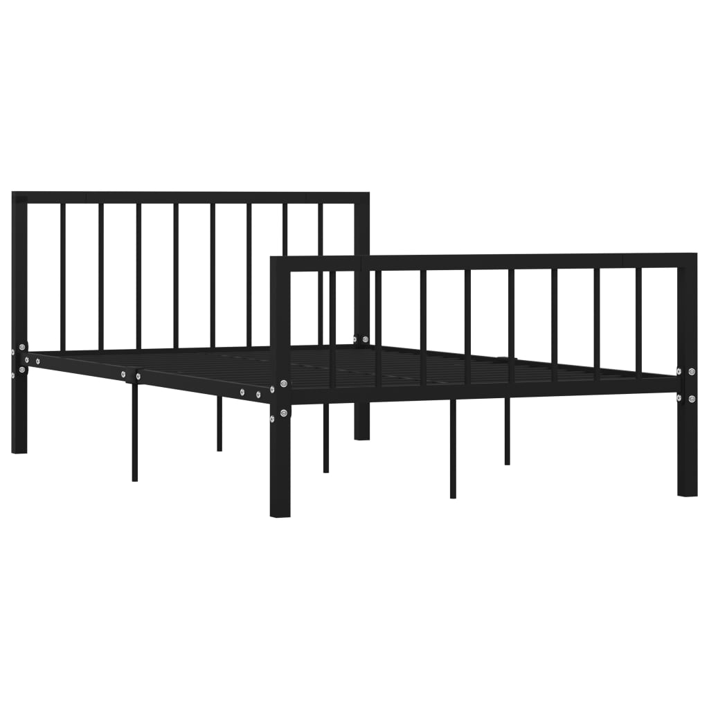 284570 vidaXL Bed Frame without Mattress Black Metal 120x200 cm