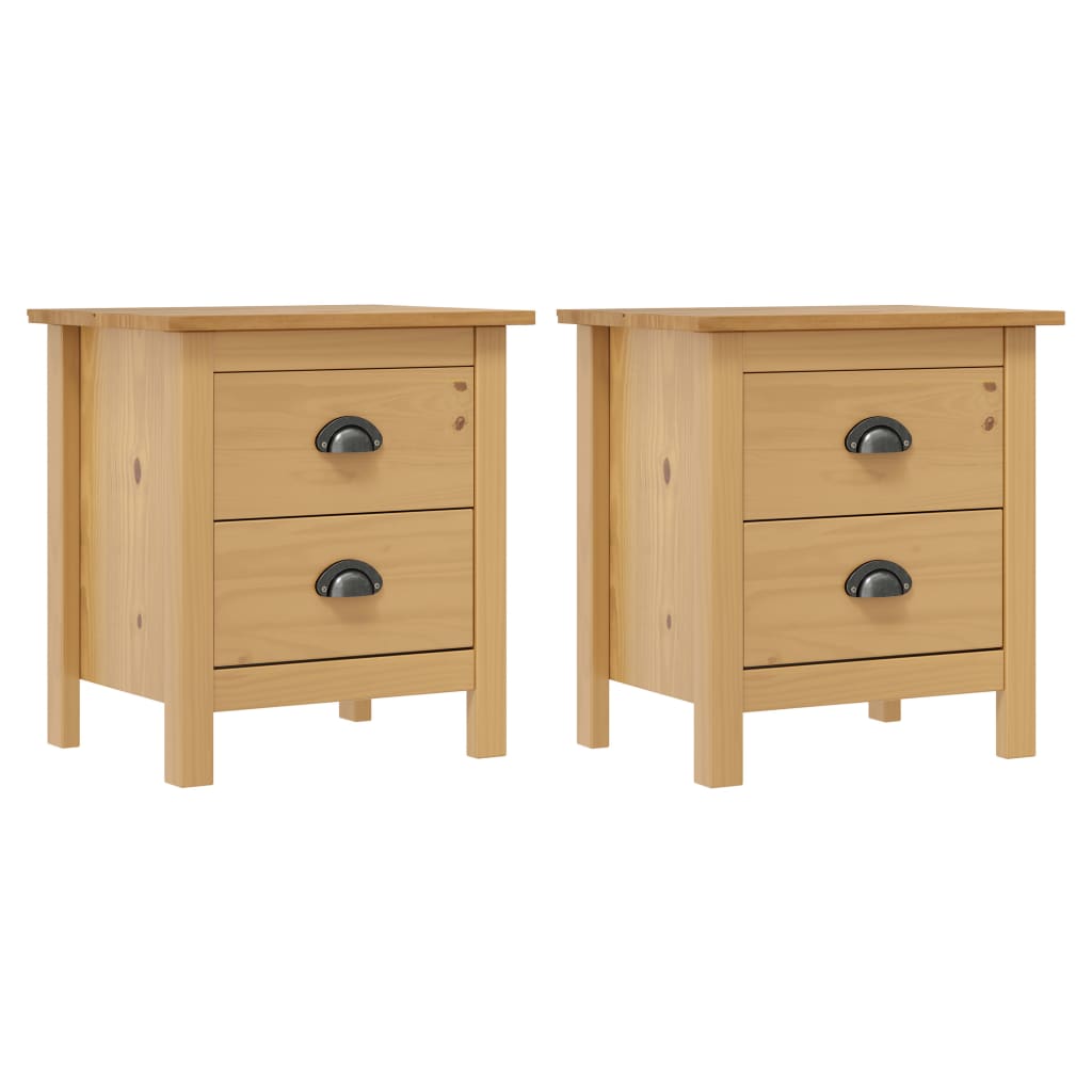 Bedside Cabinets Hill 2pcs 46x35x49.5cm Solid Pine Wood