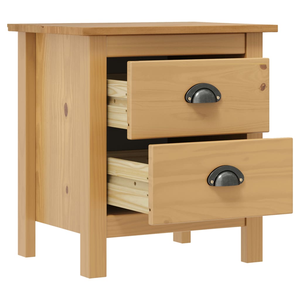 Bedside Cabinets Hill 2pcs 46x35x49.5cm Solid Pine Wood