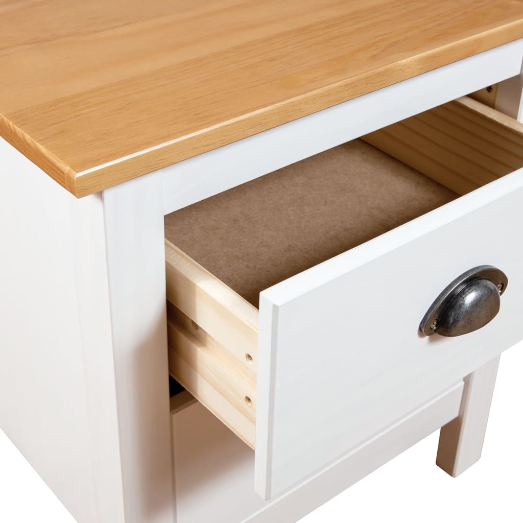 Bedside Cabinet Hill 2 pcs White 46x35x49.5 cm Solid Pine Wood