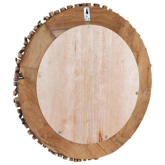 Wall Mirror 60 Cm Teak Round