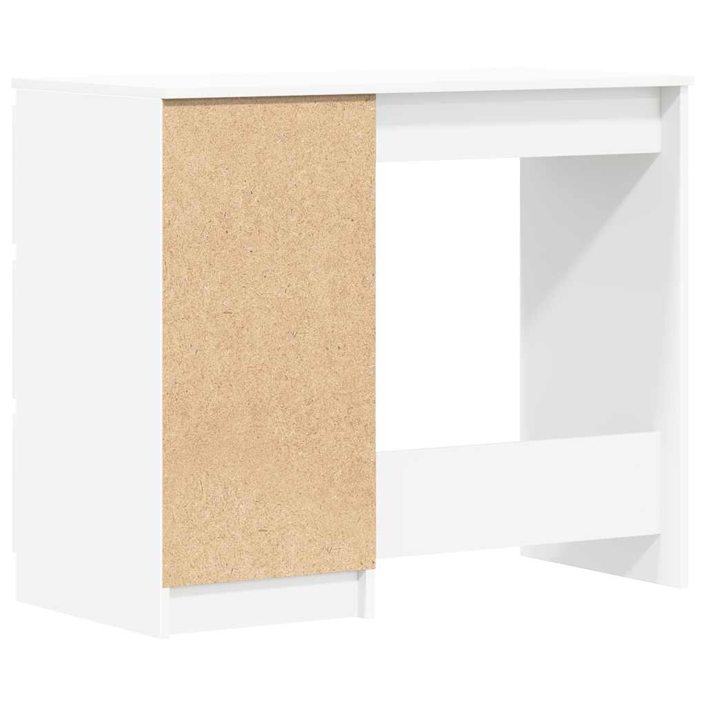 Desk White 90x45x76 cm Engineered Wood