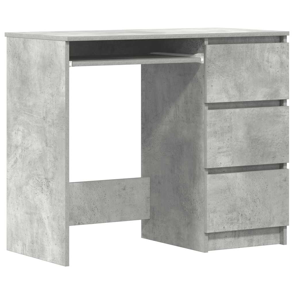 Desk Concrete Grey 90x45x76 cm Engineered Wood