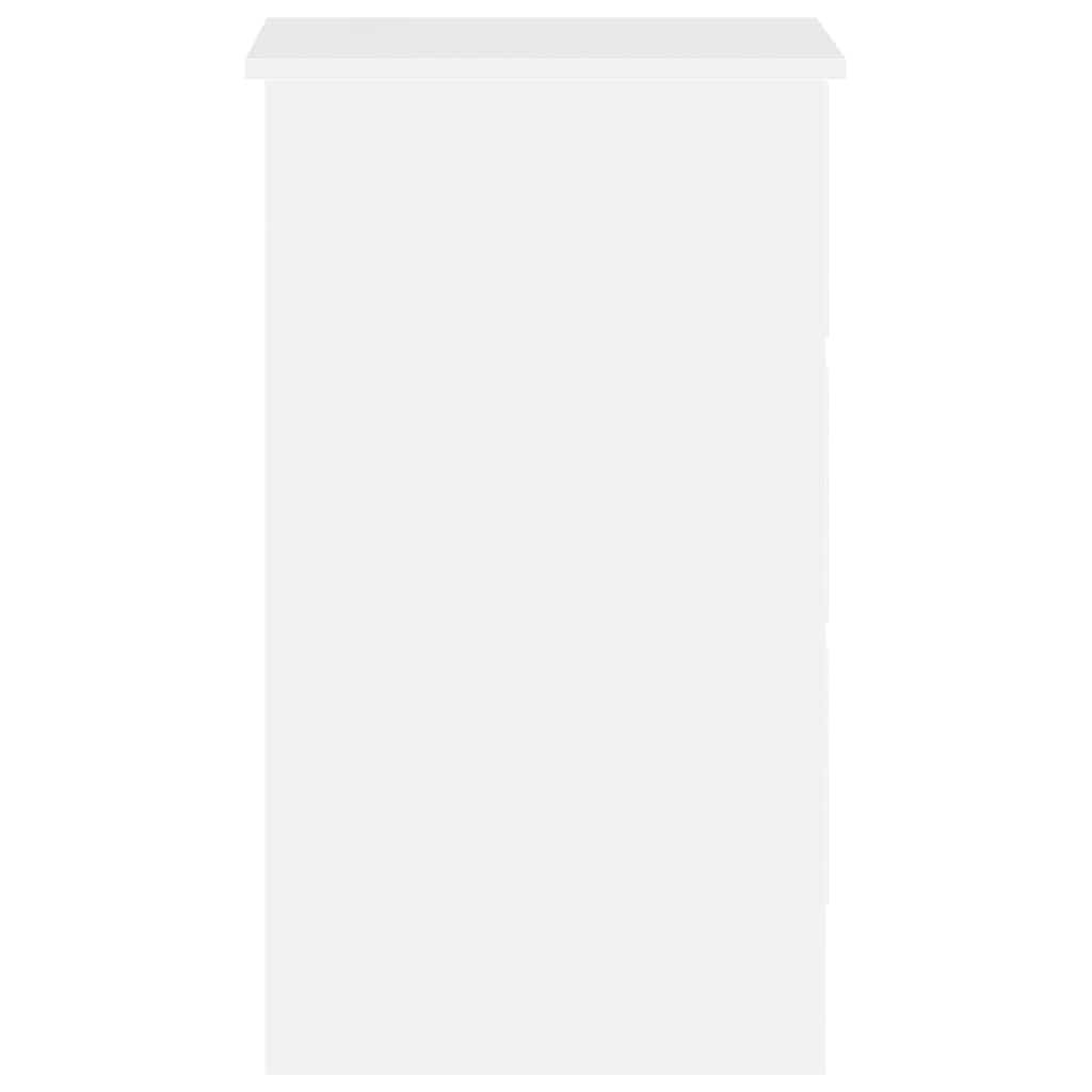 Desk High Gloss White 90x45x76 cm Engineered Wood