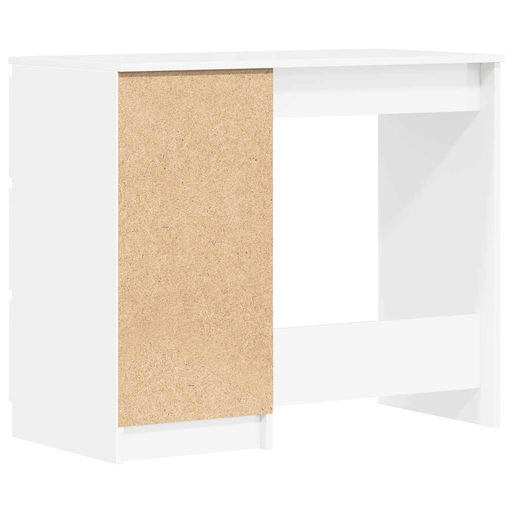 Desk High Gloss White 90x45x76 cm Engineered Wood