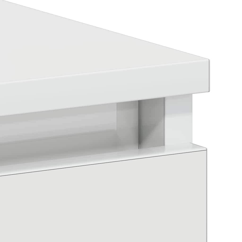 Desk High Gloss White 90x45x76 cm Engineered Wood