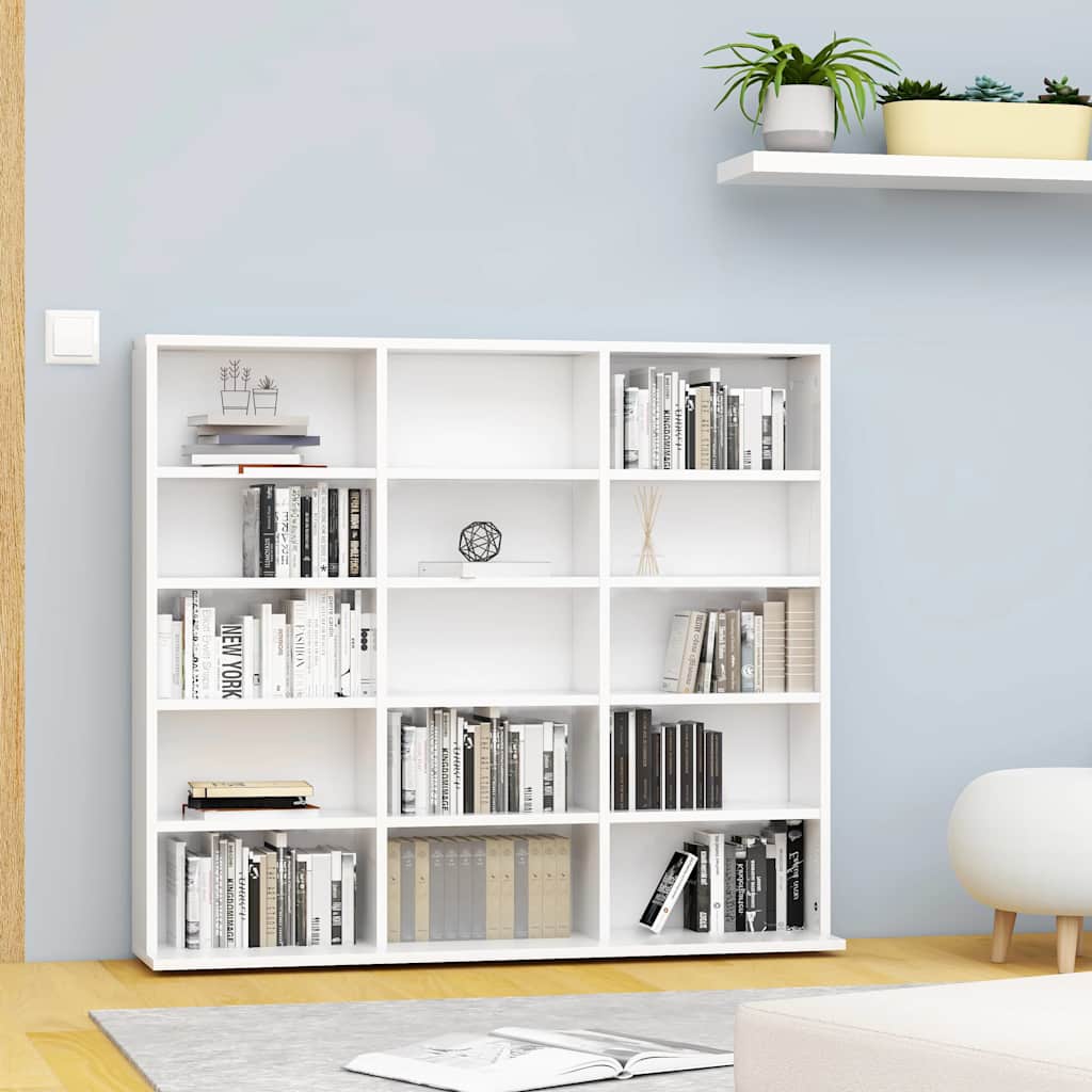 CD Cabinet White 100x23x89.5 cm Engineered Wood