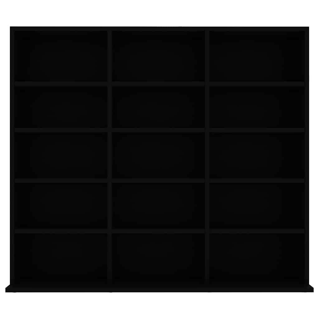 CD Cabinet Black 100x23x89.5 cm Engineered Wood