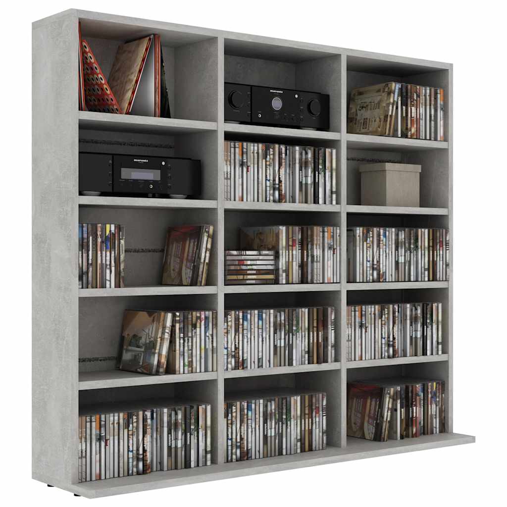 CD Cabinet Concrete Grey 100x23x89.5 cm Engineered Wood