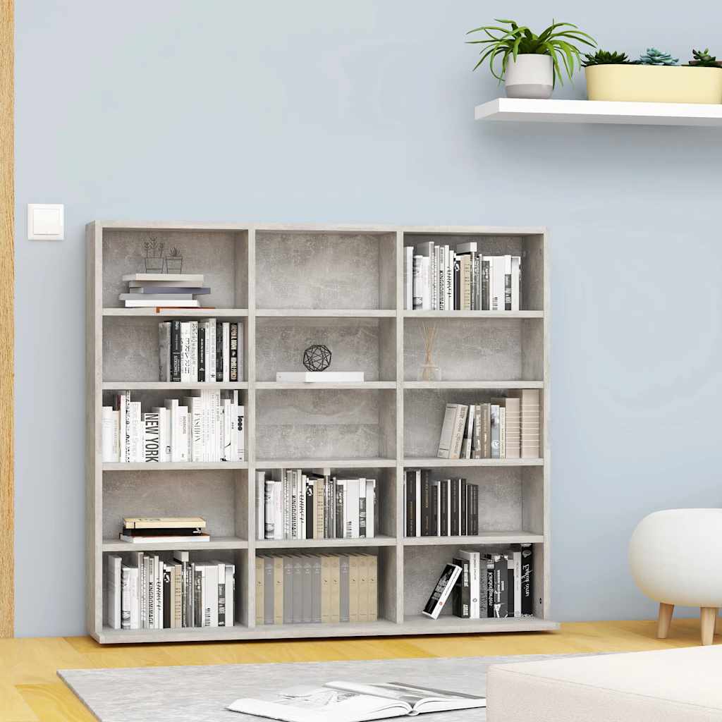 CD Cabinet Concrete Grey 100x23x89.5 cm Engineered Wood