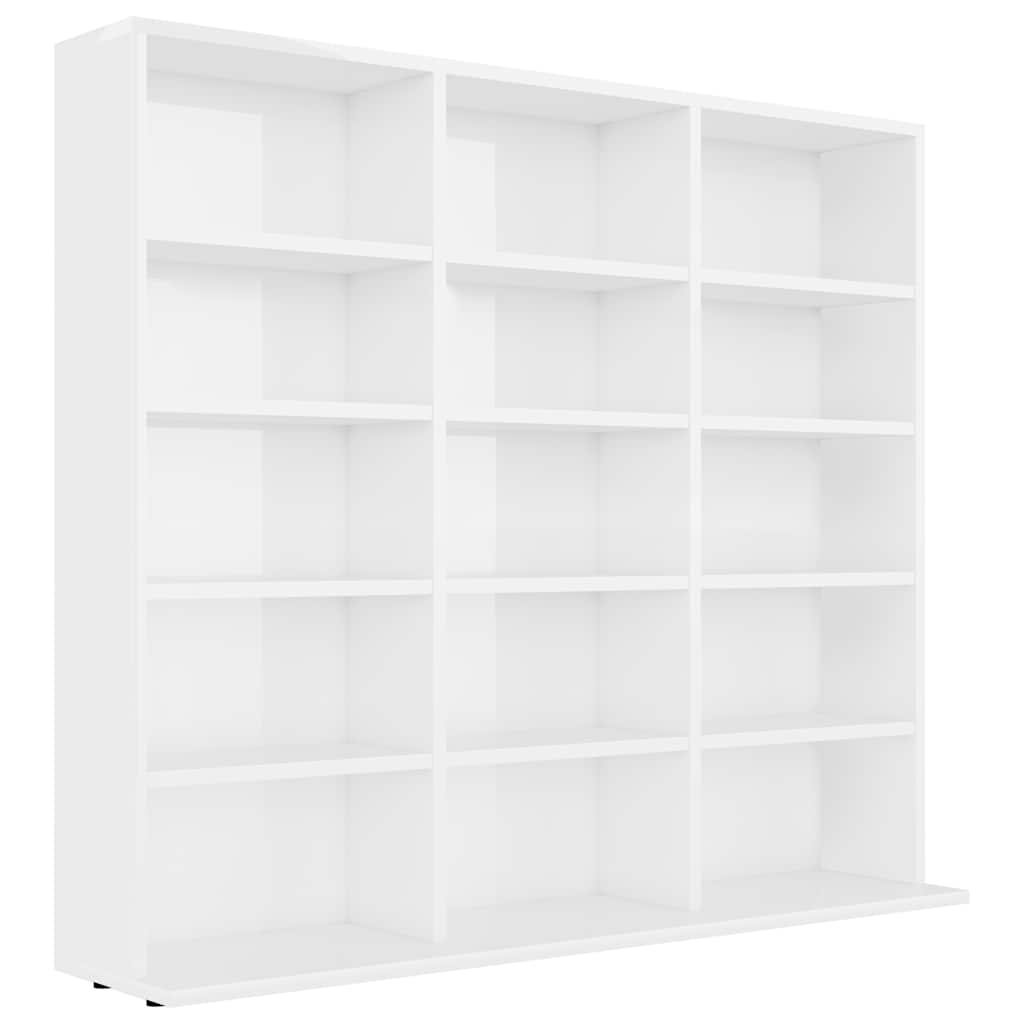 CD Cabinet High Gloss White 100x23x89.5 cm Engineered Wood