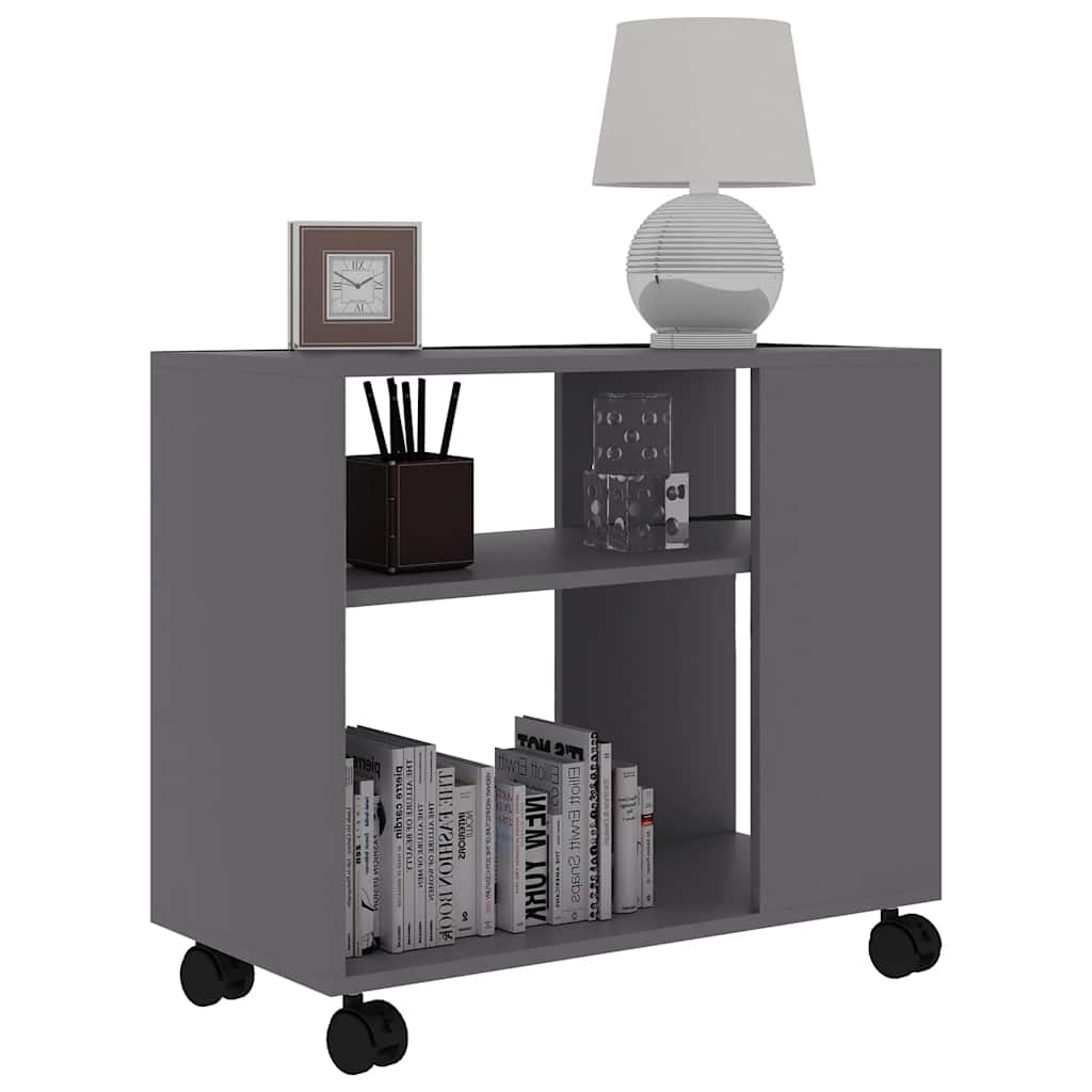 Side Table Grey 70x35x55 cm Engineered Wood