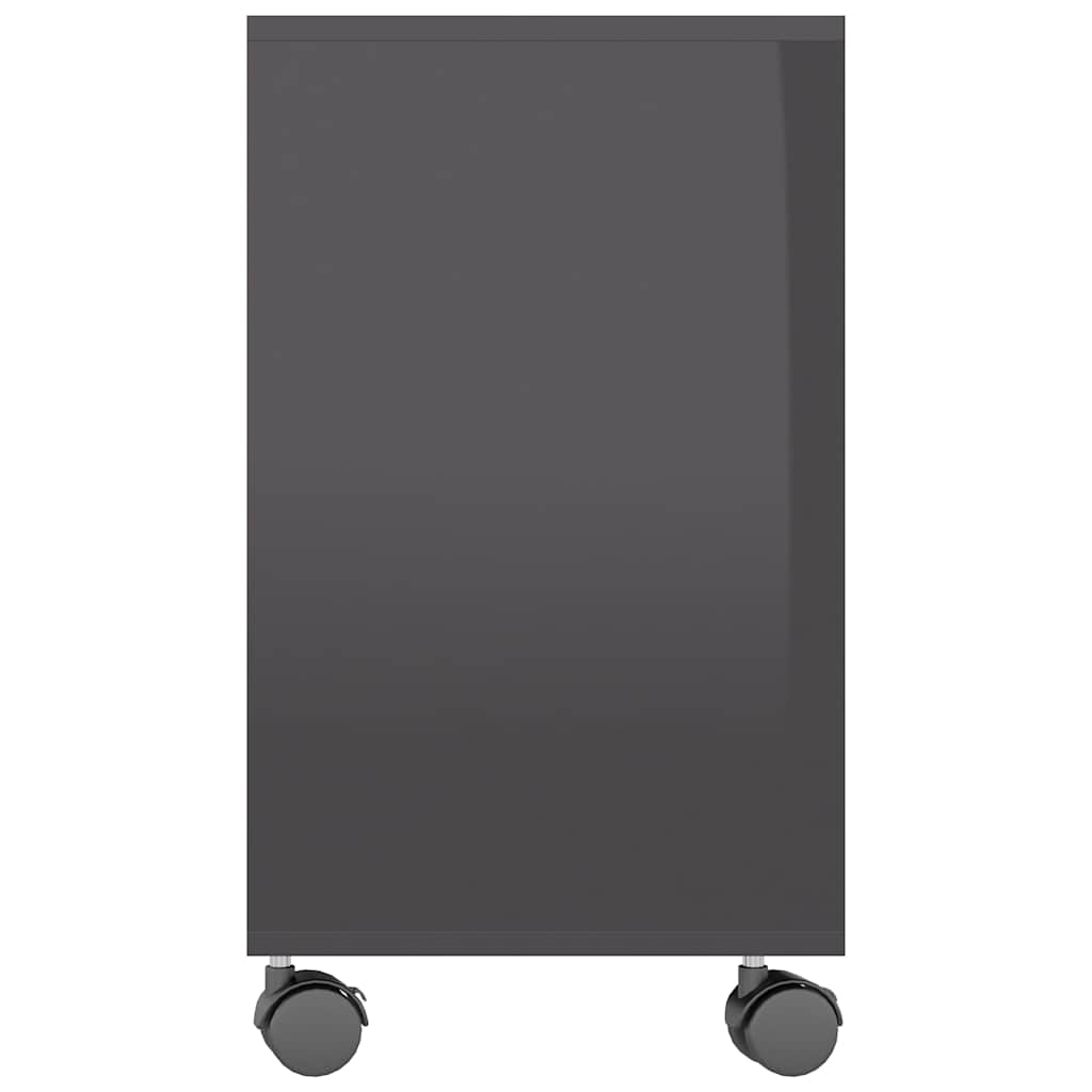 Side Table High Gloss Grey 70x35x55 cm Engineered Wood