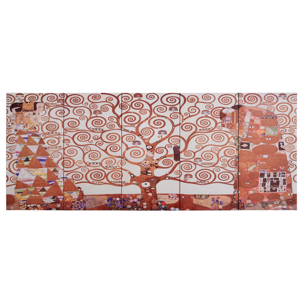 Canvas Wall Print Set Tree Yellow 150X60 Cm