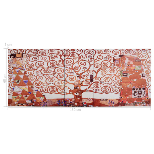 Canvas Wall Print Set Tree Yellow 150X60 Cm