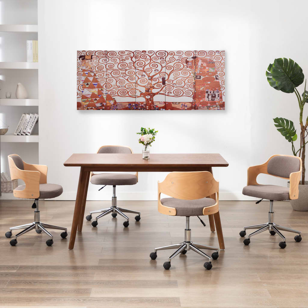 Canvas Wall Print Set Tree Yellow 150X60 Cm