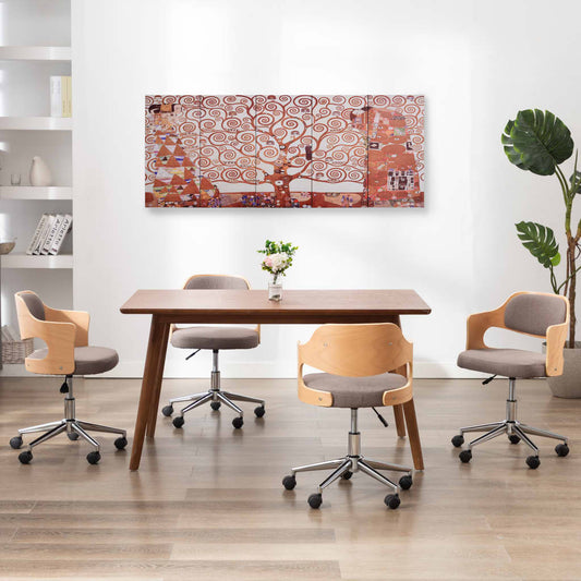 Canvas Wall Print Set Tree Yellow 150X60 Cm