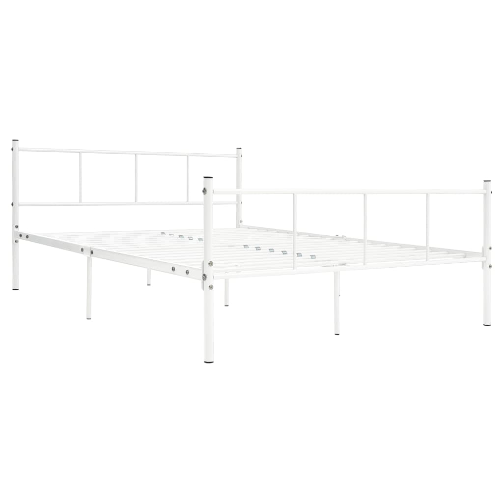 Bed Frame without Mattress White Metal 120x200 cm