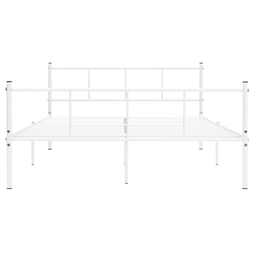 Bed Frame without Mattress White Metal 120x200 cm