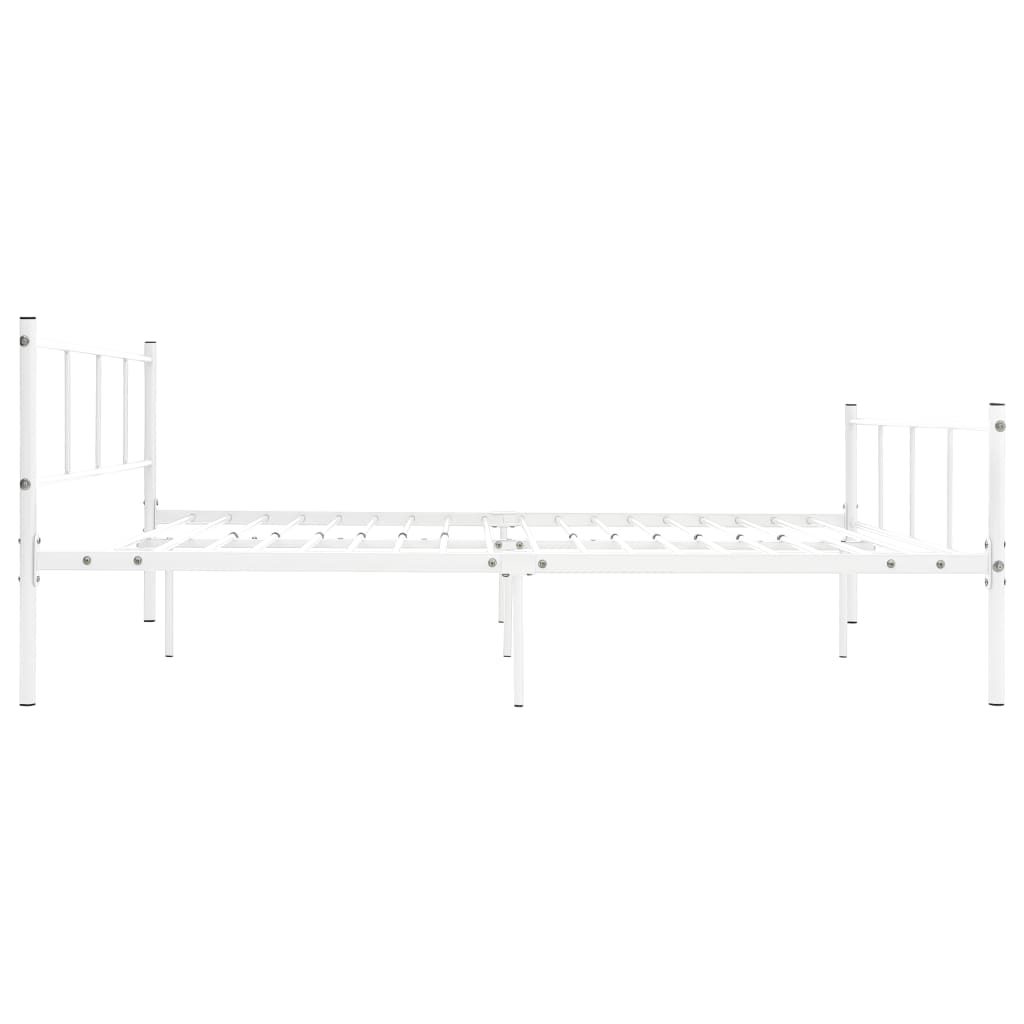 Bed Frame without Mattress White Metal 120x200 cm