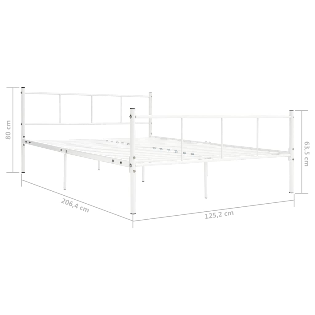 Bed Frame without Mattress White Metal 120x200 cm