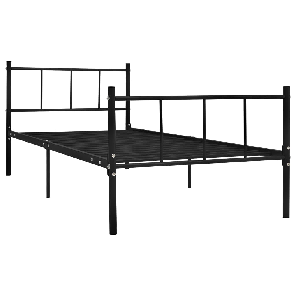 Bed Frame without Mattress Black Metal 90x200 cm
