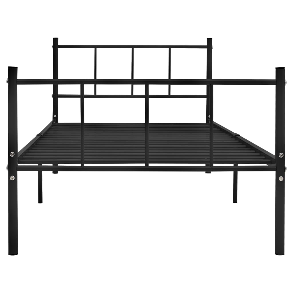 Bed Frame without Mattress Black Metal 90x200 cm