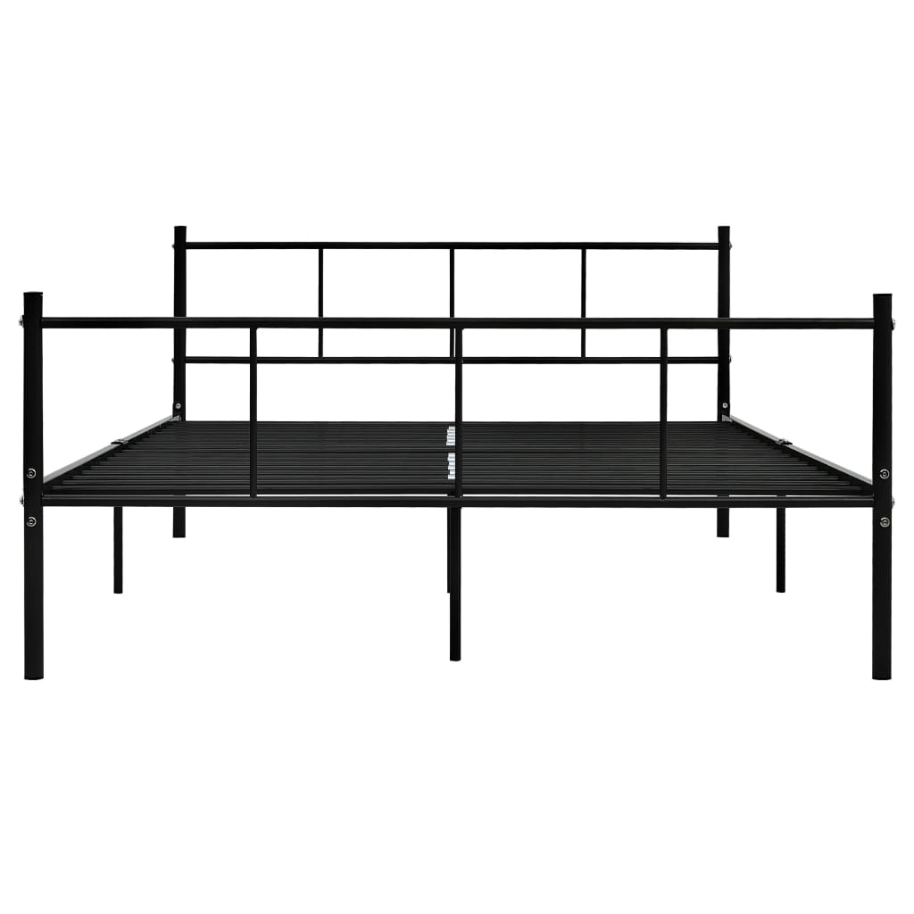 Bed Frame without Mattress Black Metal 140x200 cm