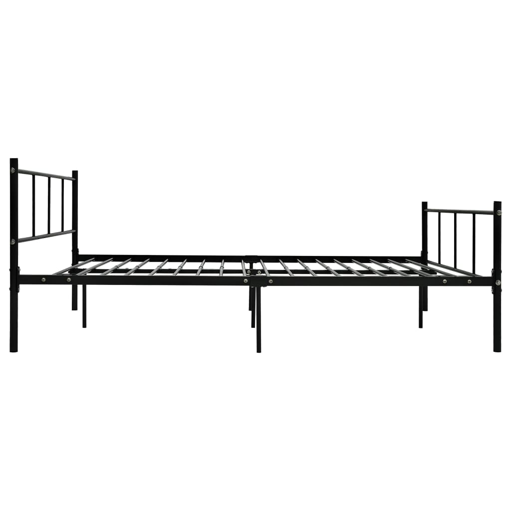 Bed Frame without Mattress Black Metal 140x200 cm