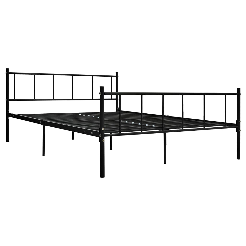 Bed Frame without Mattress Black Metal 180x200 cm Super King
